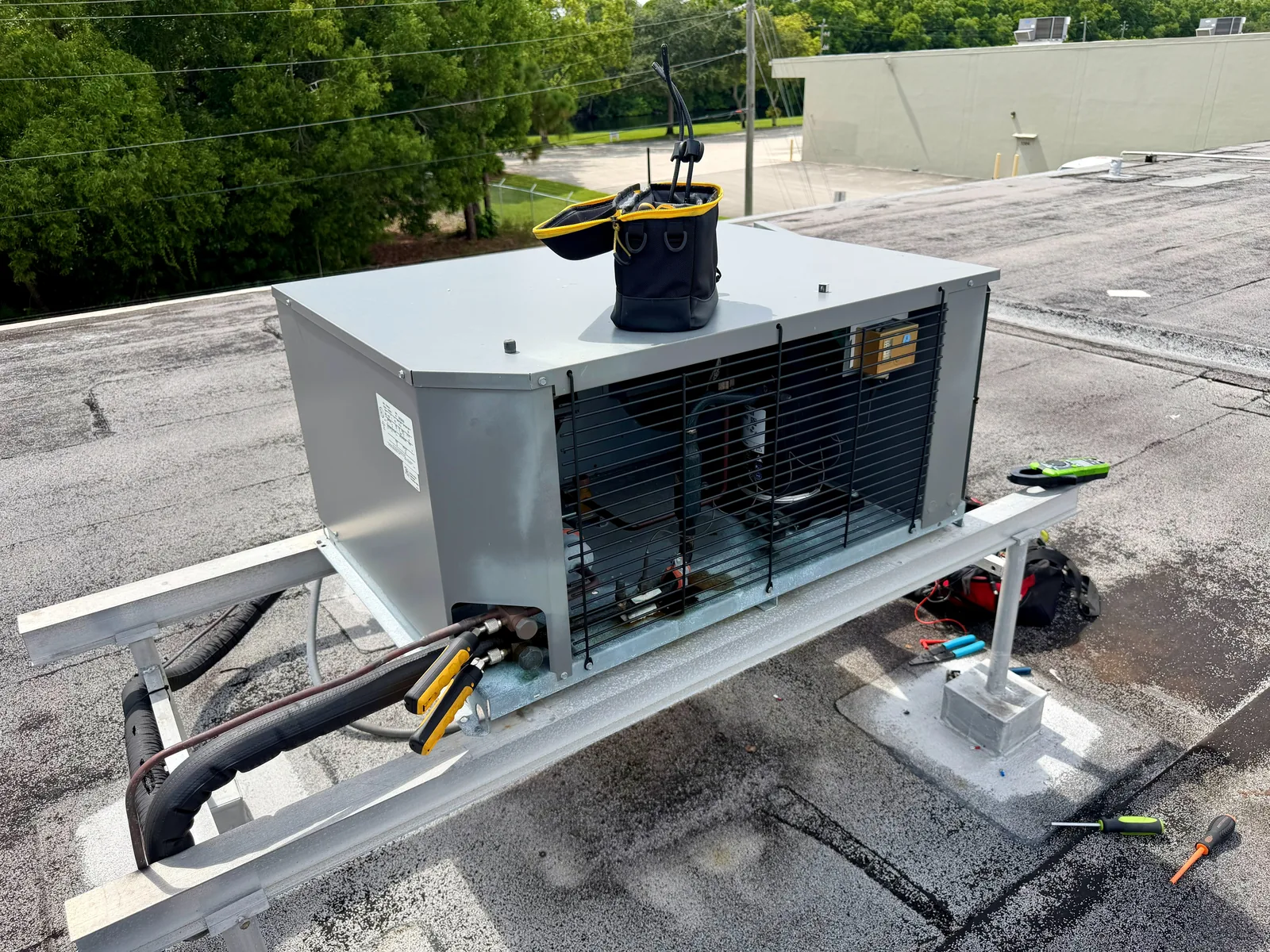 Commercial walk-in cooler condensing unit inspected by 2R Cooling in Stuart Florida