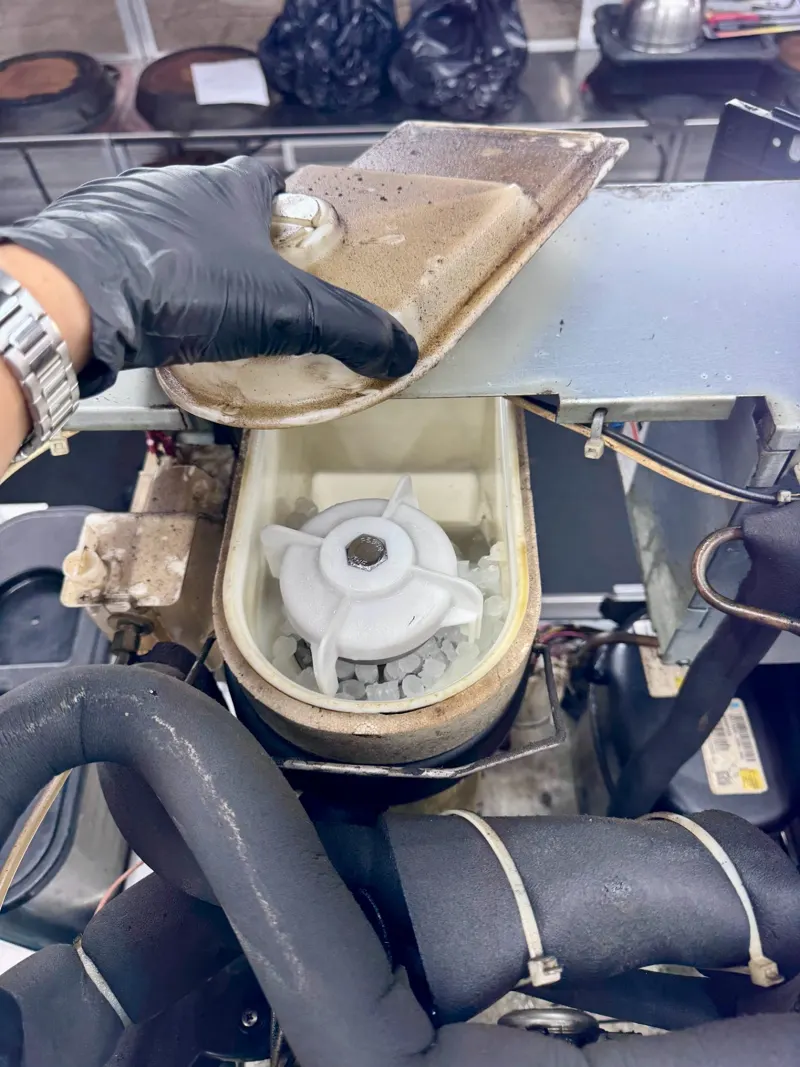Commercial ice machine opened for service by 2R Cooling